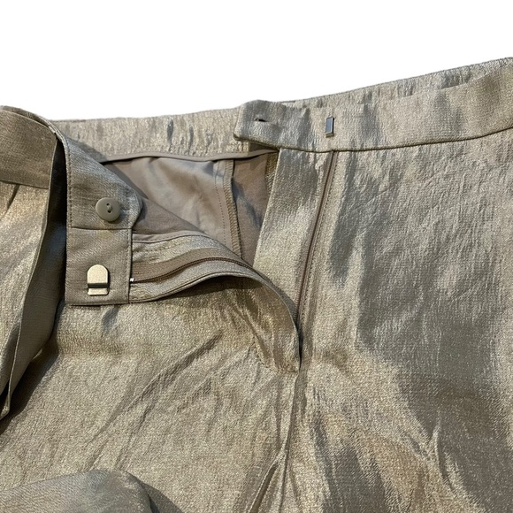 LOFT Champagne Shimmer Pleated Tie Waist Shorts - Picture 7 of 11